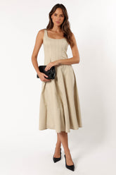 Una Midi Dress - Beige